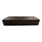 Antique Sharpening Stone In Coffin Wood Box