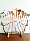 Vintage Kung Fu Brass 18 Weapons With Dragon Stand