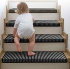 Bullnose Carpet Stair Treads 14pcs Non-slip Washable 29 5   x9 5    Black gray