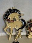 Lot Of 6 Vintage 1980s Stained Glass Unicorn Decorative Suncatchers Window Hangs