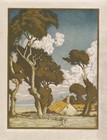 Sylvan G  Boxsius   Summer Landscape   Linocut 1925 Art Print