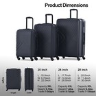 Travelhouse 3 Piece Hardshell Luggage Set Hardside Lightweight Suitcase With Tsa