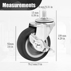 4 Pack 3  M8-1 25-15 Threaded Stem Swivel Casters Locking Brakes Grey 600 Lb
