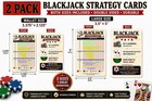 2 Pack Blackjack Basic Strategy Cards Wallet Size   Large Easy Read Casino Guide