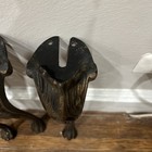 Set Of 4 Antique Cast Iron Art Nouveau Deco 15  Paw Feet Furniture Legs Owi 630