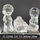 Vtg Enesco Precious Moments Nativity Lead Crystal Set Jesus Mary Joseph 3 Kings