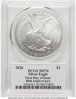 2026 Silver Eagle Fdi Emily Damstra Pcgs Ms70