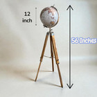 Floor World Globe With Wooden Teak Tripod Stand 56 Inch  Modern Map Atlas Globe