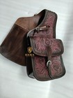 Leather Western Full Floral Tooled   Attractive Look Saddle Bag For Horse