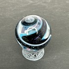 Contemporary Handmade Art Glass Marble 1 06  Beautiful Blue Sparkle Swirl Mib