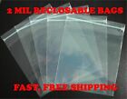 Clear Reclosable Zip Top Lock Poly Bags 2 Mil Plastic Seal Zipper Baggies Mini