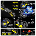 Electric Scooter Adult 30mph 1200w Motor E-scooter 11   Off-road Tire Scooter