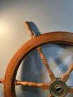 36 Inch Antique  Brass Nautical Pirate Ship s Big Steering Wheel Wooden 