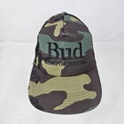Vintage Budweiser Hat Cap Snap Back Camouflage Mesh Trucker Advertising 80s 90s
