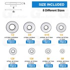 260pcs Flat Washers Assortment Kit Sae Stainless Steel Washers For Bolts 8 Sizes