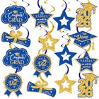 16 Pcs Blue And Gold Graduation Decorations Class Of 2026  Graduation Blue Gold