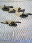 Antique Art Deco Chrome Ice Box Window Cabinet Latch Hardware Set Of 3