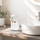 Boperzi Toothbrush And Toothpaste Holder With Bamboo Divider For Bathroom Counte