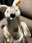 Vintage Steiff Kangaroo      original    On Tag  With Joey  Brass Button In Ear 14   