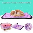 Soft Warm Fleece Pet Blanket Lovely Paw Print Dog Cat Mat Bed Sofa  S M L Size
