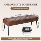 Button-tufted Ottoman Bench  Upholstered Bedroom Benches Leather Footrest Stool