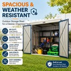 Heavy Duty 5 8 x3 3  Outdoor Metal Storage Shed 80 Cu Ft Tool Storage Shed
