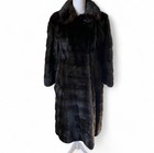 Alixandre Furs New York Vintage Genuine Mahogany Ranch Mink Long Fur Coat Size M