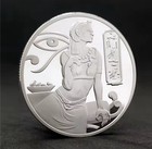 4pcs Ancient Egypt Silver Plated Coin Set Anubis Nefertiti Tutankhamun Pharaoh