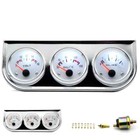Oil Temp Oil Pressure Volt Gauge Kit Bezel White Face With Temp  Pressure Sensor