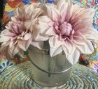 Vintage Frosted Glass Ice Bucket Floral Cachepot Mid Century Barware Cottage