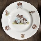 Vintage Baby Children s China Plate Cup   Saucer Set Dogs Cats Puppy Kitten