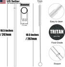 Alink 10 5 Inch Tritan Hard Plastic Clear Straws  Long Inch 