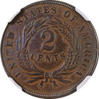 1864 Two  2  Cent Piece Small Motto Ngc Au Details Key Date Great Eye Appeal