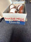 Vintage Edwards Boys Saddle Shoes  Brown   White Leather Oxfords  Size 3 Ee