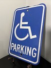  Heavy Steel Handicap Parking Sign 18  X 12  Wide Vintage Collectible