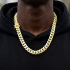 14k Gold Plated Stainless Steel Cuban Link Chain Necklaces And Bracelet For Men