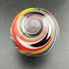Contemporary Handmade Art Glass Marble 1 06  Rainbow Black White Abstract Swirl
