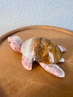 3    Carved Stone Sea Turtle Figurine     Pink   Brown