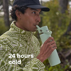 Hydro Flask Water Bottle - Insulated Stainless Steel - Wide Straw Lid  Non Spill