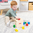 Melissa   Doug Shape Sorting Cube - Classic Wooden Toy With 12 Shapes