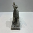 Chinese Hand Carved Horse Jade Soapstone Gray Sculpture