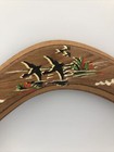 Vintage Australia Hardwood Boomerang  Hand Painted Aboriginal Artwork Signed