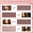 Hair Crimper For Women 4 In 1 Flat Crimping Iron Plates Ceramic Waver Hair To   