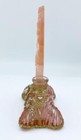 Vintage Pink Czech Glass Jeweled  Enameled   Gold Filigree Perfume Bottle