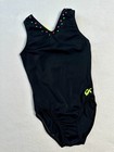 Gk Elite Gymnastics Leotard Neon Bright Black Rainbow Bling Usa Bling Cm