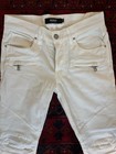 Hudson Blinder Biker Moto Skinny Jeans Men   s Size 29x32 Off White Button Fly