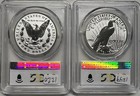 2023-s Morgan peace Silver Dollar 2-coin Reverse Proof Set Pcgs Pr69