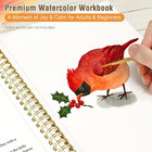 Watercolor Workbook For Adult Beginners  Pre-sketched Bird Watercolor