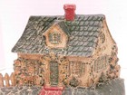 Antique Cast Iron Cottage House Doorstop Door Stop Hubley   Flowers Fence