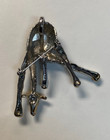 Vintage Giraffe Figural Brooch Pin   Pendant 2 5    Large Etched Silver Tone